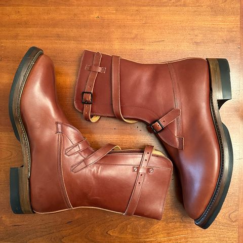 Eastman Leather Tanker Boots in Russet Brown Horsehide