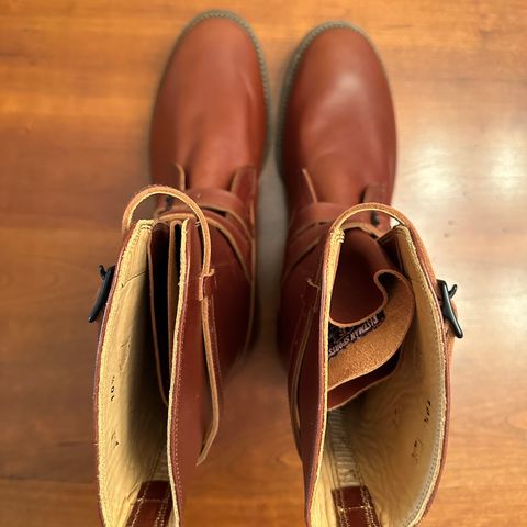 Eastman Leather Tanker Boots in Russet Brown Horsehide