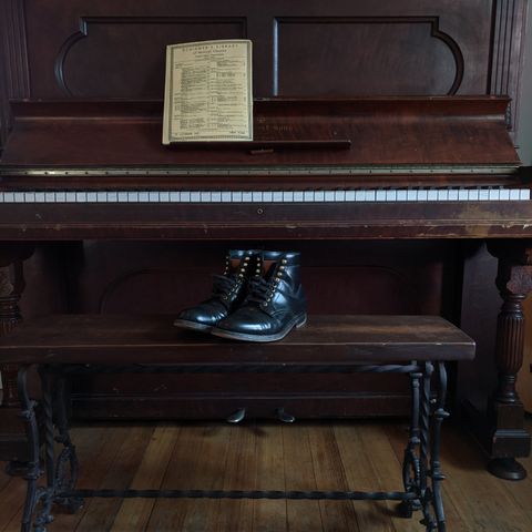 View photo of Alden Perforated Cap Toe Boot in Horween Black Shell Cordovan