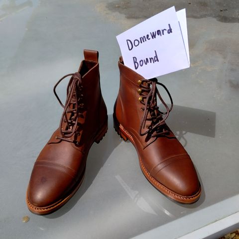 BLKBRD Dixon Cap Toe Derby Boot in Unknown Leather