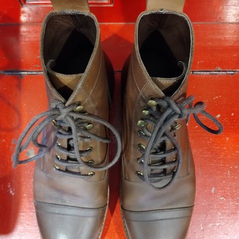 BLKBRD Dixon Cap Toe Derby Boot in Unknown Leather