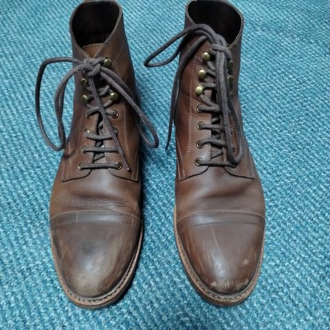 View photo of Blkbrd Shoemaker Dixon Cap Toe Derby Boot in Unknown Leather