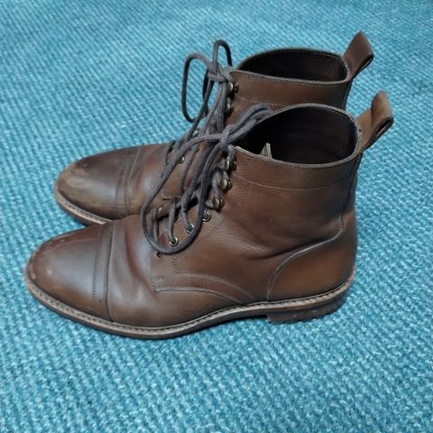 View photo of Blkbrd Shoemaker Dixon Cap Toe Derby Boot in Unknown Leather