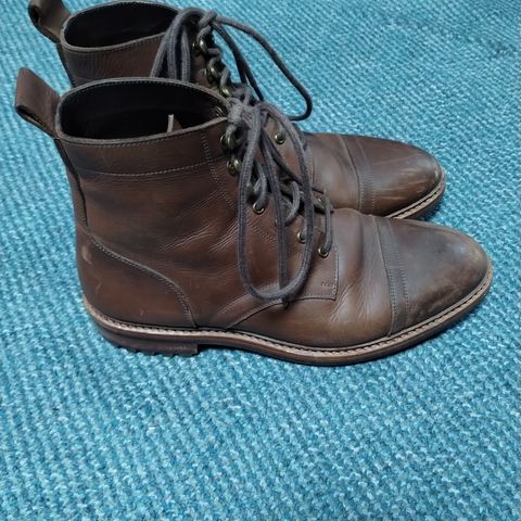 View photo of Blkbrd Shoemaker Dixon Cap Toe Derby Boot in Unknown Leather