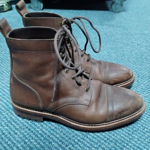 View photo of Blkbrd Shoemaker Dixon Cap Toe Derby Boot in Unknown Leather