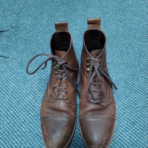 View photo of Blkbrd Shoemaker Dixon Cap Toe Derby Boot in Unknown Leather