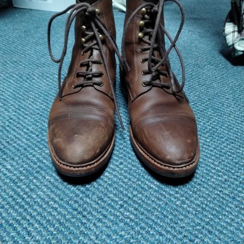 View photo of Blkbrd Shoemaker Dixon Cap Toe Derby Boot in Unknown Leather