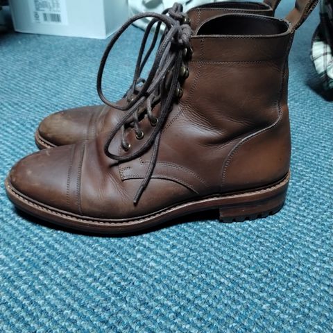 View photo of Blkbrd Shoemaker Dixon Cap Toe Derby Boot in Unknown Leather