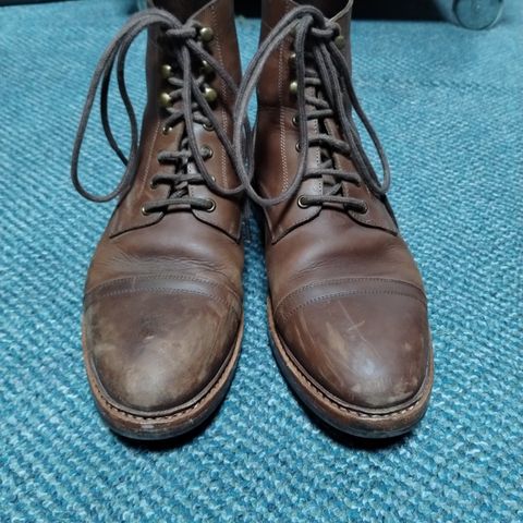 View photo of Blkbrd Shoemaker Dixon Cap Toe Derby Boot in Unknown Leather