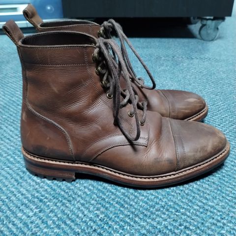 View photo of Blkbrd Shoemaker Dixon Cap Toe Derby Boot in Unknown Leather