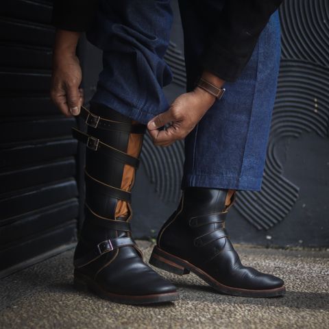 Briselblack The Hanker Tanker Boots in S.B. Foot Black Dawson