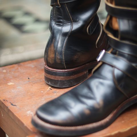 Briselblack The Hanker Tanker Boots in S.B. Foot Black Dawson
