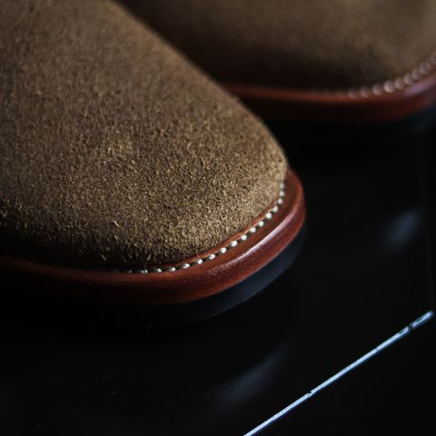 Briselblack The Bullet Cowboy Boots in Horween Natural Chromexcel Roughout