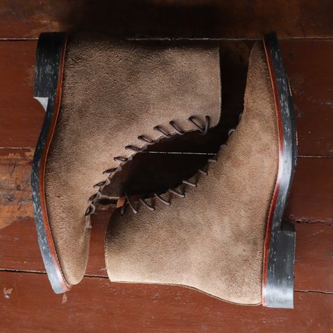 Briselblack The Buck Wholecut Lace to Toe in Horween Natural Chromexcel Roughout
