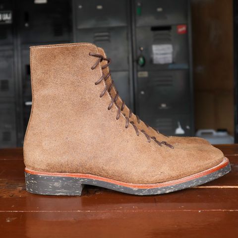 Briselblack The Buck Wholecut Lace to Toe in Horween Natural Chromexcel Roughout
