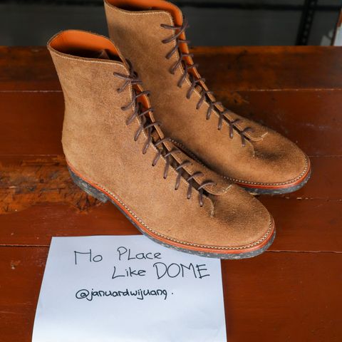 Briselblack The Buck Wholecut Lace to Toe in Horween Natural Chromexcel Roughout