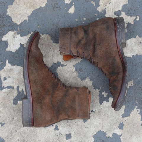 Briselblack The Buck Wholecut Lace to Toe in Horween Natural Chromexcel Roughout