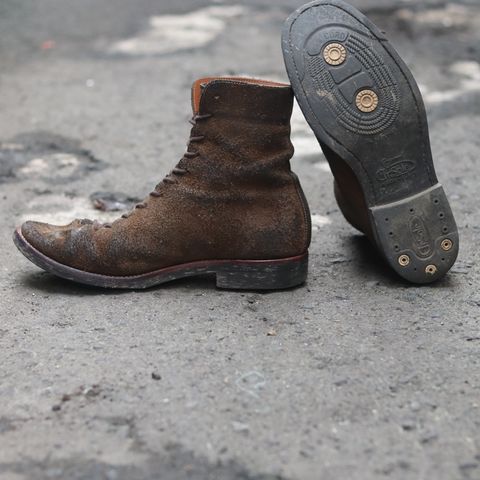 Briselblack The Buck Wholecut Lace to Toe in Horween Natural Chromexcel Roughout
