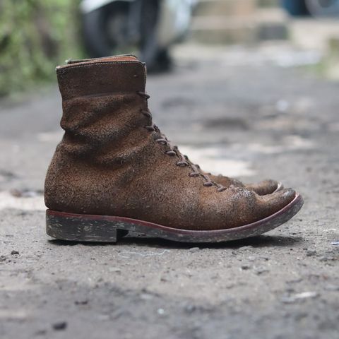 Briselblack The Buck Wholecut Lace to Toe in Horween Natural Chromexcel Roughout