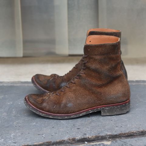 Briselblack The Buck Wholecut Lace to Toe in Horween Natural Chromexcel Roughout