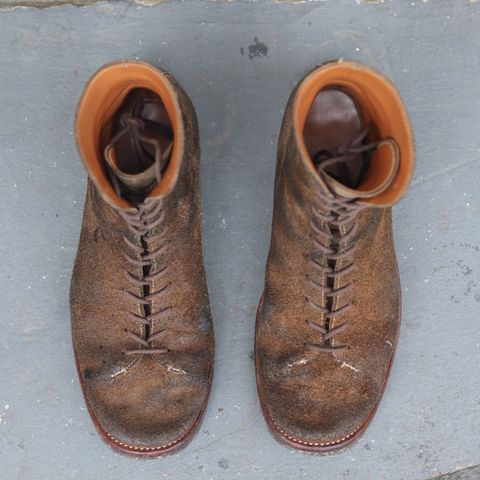 Briselblack The Buck Wholecut Lace to Toe in Horween Natural Chromexcel Roughout