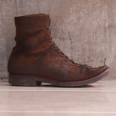 Briselblack The Buck Wholecut Lace to Toe in Horween Natural Chromexcel Roughout