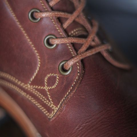Fortis french army boots in Indonesian Red Brown Pull Up