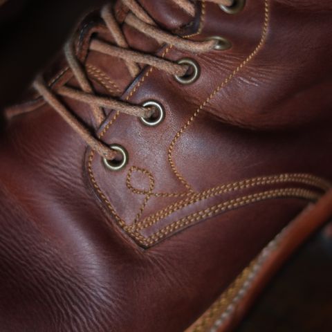 Fortis french army boots in Indonesian Red Brown Pull Up