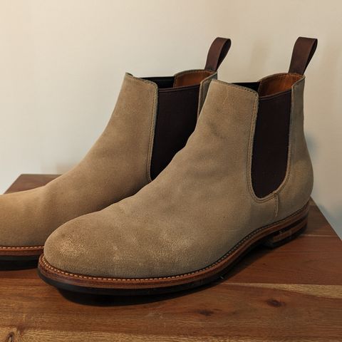 Grant Stone Chelsea Boot in C.F. Stead Ivory Suede