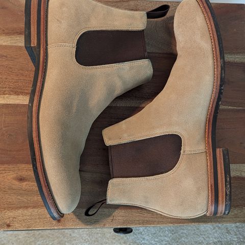 Grant Stone Chelsea Boot in C.F. Stead Ivory Suede