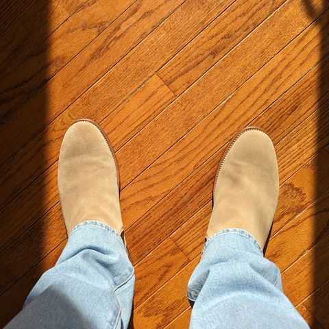 Grant Stone Chelsea Boot in C.F. Stead Ivory Suede