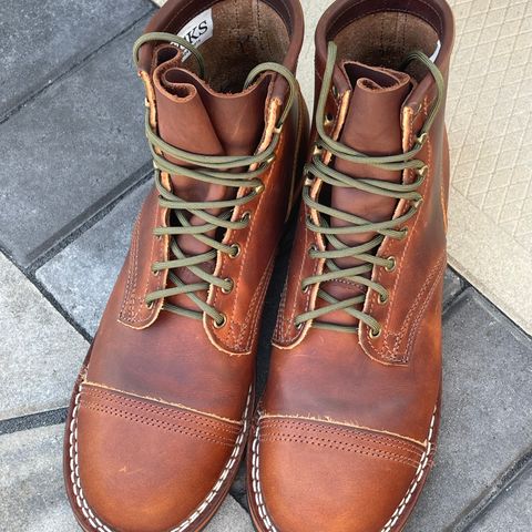 View photo of Nicks Lace Up Heritage in Wickett & Craig Buck Brown Double Stuffed