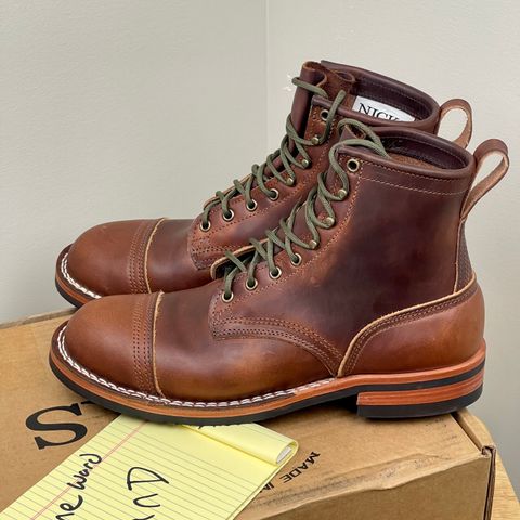 View photo of Nicks Lace Up Heritage in Wickett & Craig Buck Brown Double Stuffed