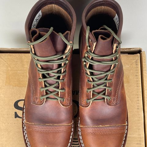 View photo of Nicks Lace Up Heritage in Wickett & Craig Buck Brown Double Stuffed