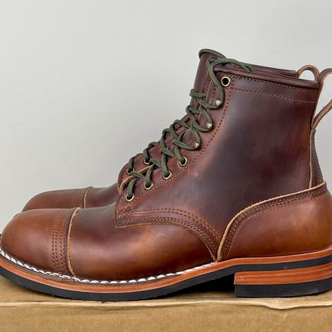 View photo of Nicks Lace Up Heritage in Wickett & Craig Buck Brown Double Stuffed