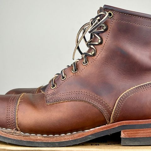 View photo of Nicks Lace Up Heritage in Wickett & Craig Buck Brown Double Stuffed