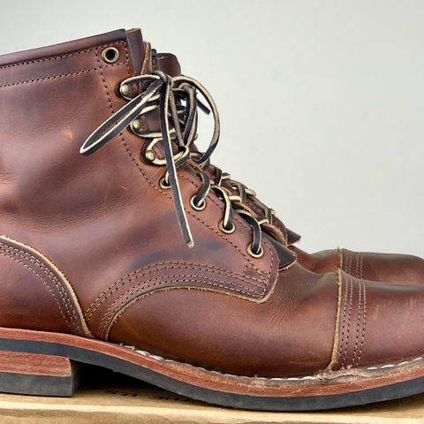 View photo of Nicks Lace Up Heritage in Wickett & Craig Buck Brown Double Stuffed