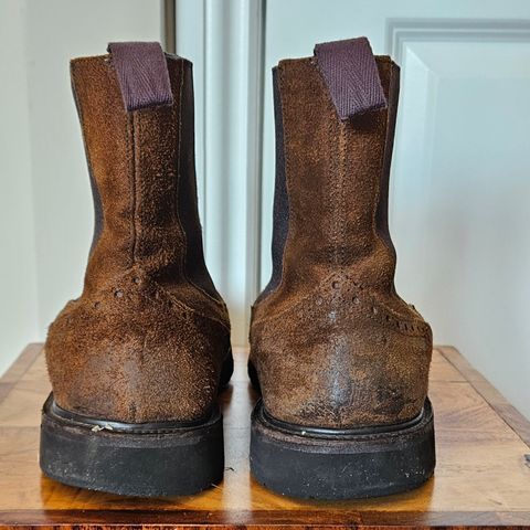 Tricker's Henry Country Dealer Boot in C.F. Stead Snuff Waxed Suede