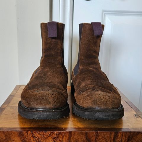 Tricker's Henry Country Dealer Boot in C.F. Stead Snuff Waxed Suede