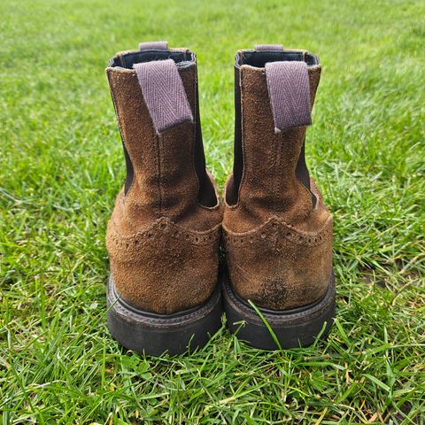 Tricker's Henry Country Dealer Boot in C.F. Stead Snuff Waxed Suede