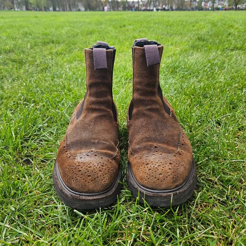 Tricker's Henry Country Dealer Boot in C.F. Stead Snuff Waxed Suede