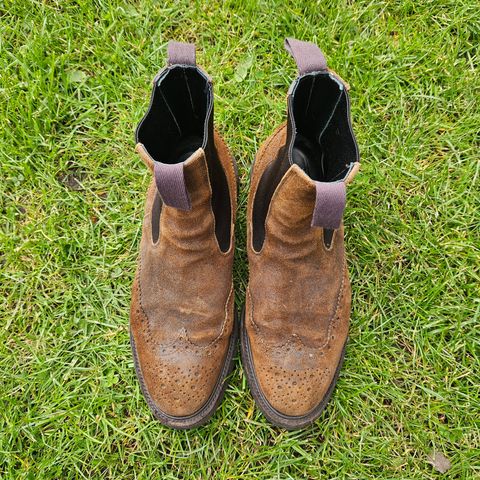 Tricker's Henry Country Dealer Boot in C.F. Stead Snuff Waxed Suede