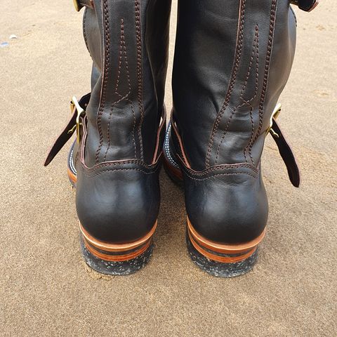 Benzein The Keeper Engineer Boot in Shinki Black Latigo Teacore Horsehide