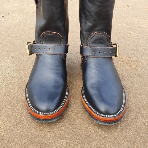 Benzein The Keeper Engineer Boot in Shinki Black Latigo Teacore Horsehide