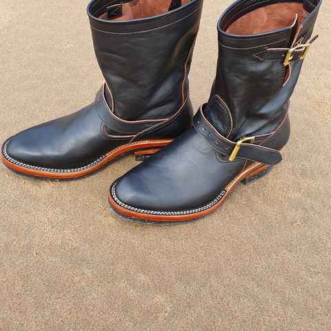 Benzein The Keeper Engineer Boot in Shinki Black Latigo Teacore Horsehide