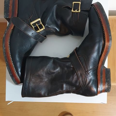 Benzein The Keeper Engineer Boot in Shinki Black Latigo Teacore Horsehide