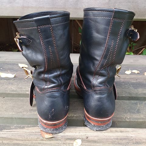 Benzein The Keeper Engineer Boot in Shinki Black Latigo Teacore Horsehide