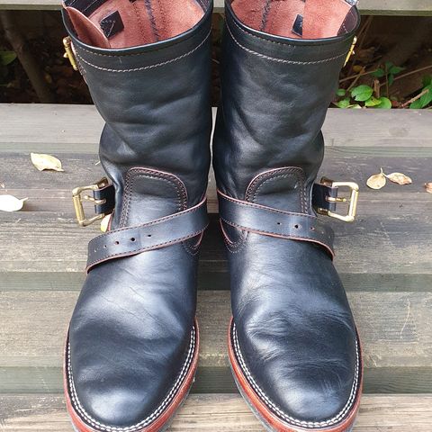 Benzein The Keeper Engineer Boot in Shinki Black Latigo Teacore Horsehide
