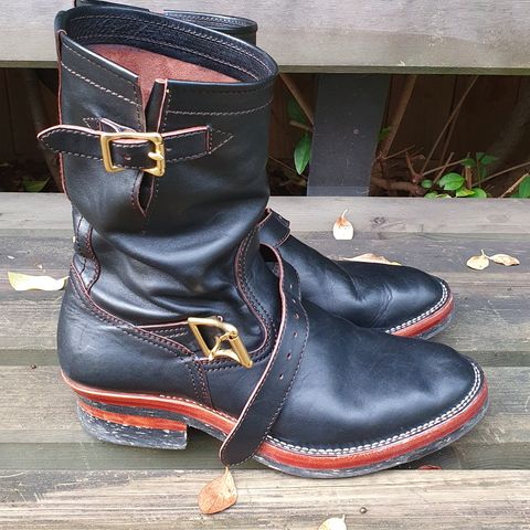 Benzein The Keeper Engineer Boot in Shinki Black Latigo Teacore Horsehide