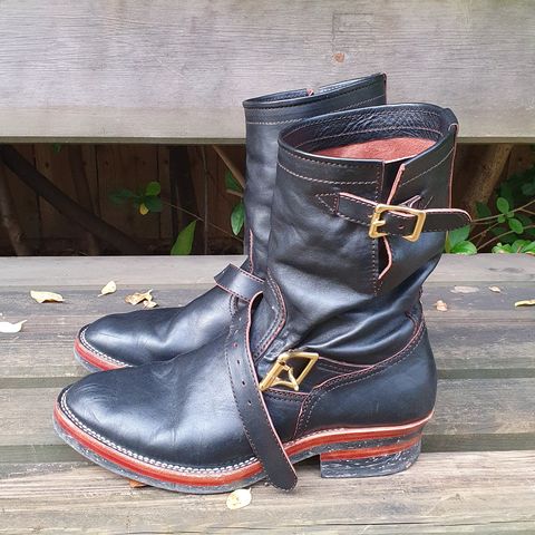 Benzein The Keeper Engineer Boot in Shinki Black Latigo Teacore Horsehide